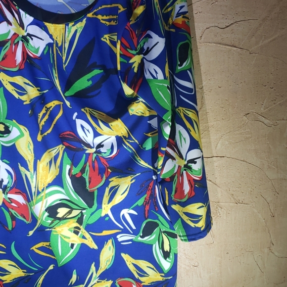 Peck & Peck Blue Floral Blouse Top Medium - Picture 5 of 8